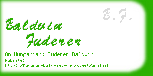 baldvin fuderer business card